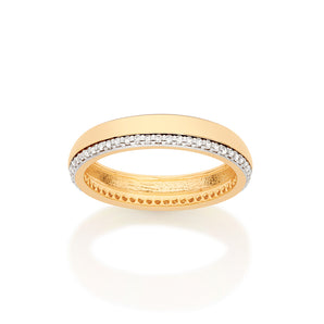 GOLD TIMELESS TWO TONE WEDDING BAND RING