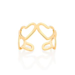 GOLD HOLLOW HEART RING