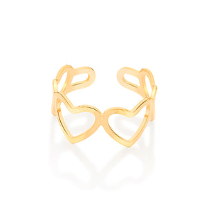 GOLD HOLLOW HEART RING