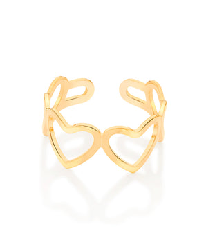 GOLD HOLLOW HEART RING