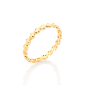 GOLD TINY HEARTS SKINNY RING