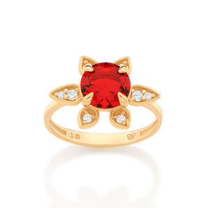 GOLD RED SUN RING