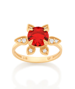 GOLD RED SUN RING