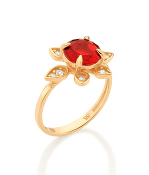 GOLD RED SUN RING