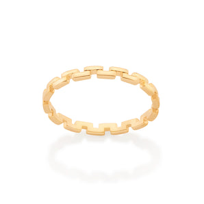 GOLD BRICK WALL RING