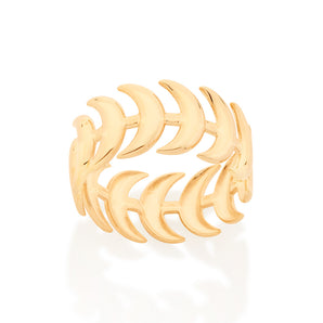 GOLD MOON BANDED RING