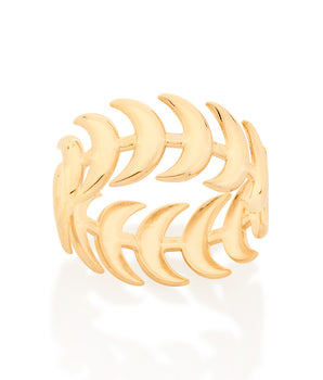 GOLD MOON BANDED RING