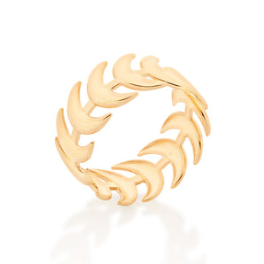 GOLD MOON BANDED RING