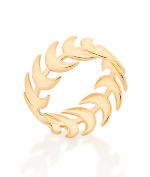 GOLD MOON BANDED RING