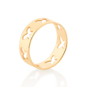 GOLD HOLLOW BUTTERFLY BAND RING