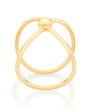 GOLD SPHERE KNOT RING