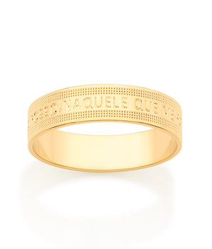 GOLD PHILIPPIANS 4:13 WEDDING RING
