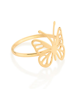 GOLD BUTTERFLY OUTLINE RING