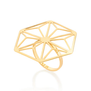 GOLD GEOMETRIC MAXI RING