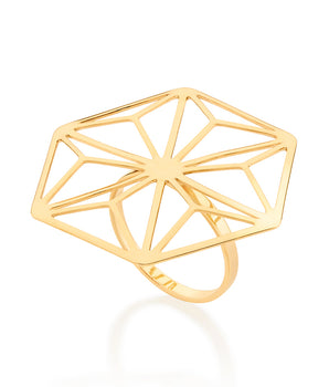 GOLD GEOMETRIC MAXI RING
