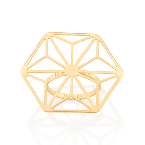 GOLD GEOMETRIC MAXI RING