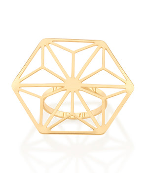 GOLD GEOMETRIC MAXI RING