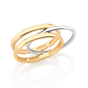 GOLD DOUBLE TONE STACKED SKINNY RING