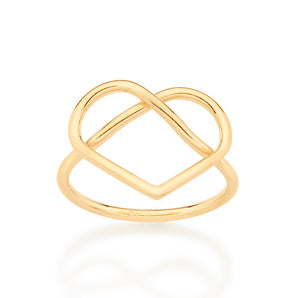 GOLD HEART KNOT RINGS