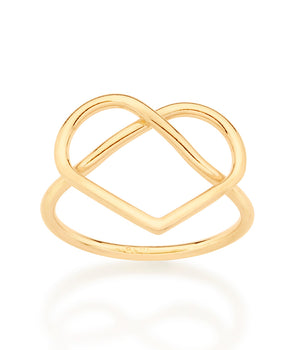 GOLD HEART KNOT RINGS