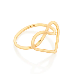 GOLD HEART KNOT RINGS