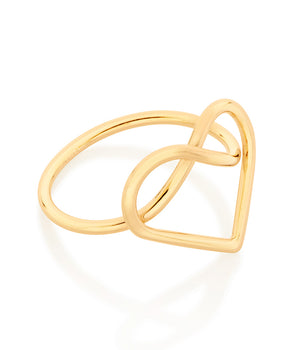 GOLD HEART KNOT RINGS