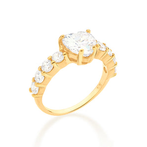 GOLD SHINNING LOVE SOLITAIRE RING