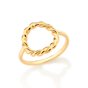 GOLD ROPE CIRCLE RING