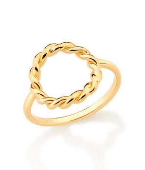 GOLD ROPE CIRCLE RING