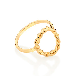 GOLD ROPE CIRCLE RING