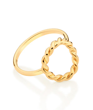 GOLD ROPE CIRCLE RING