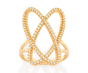 GOLD STUDDED OVAL RING