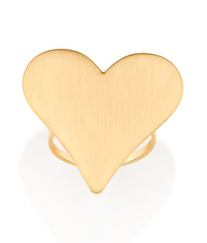 GOLD OPAQUE HEART MAXI RING