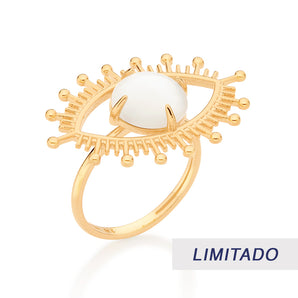 GOLD FULL GLAM EVIL EYE RING