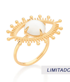GOLD FULL GLAM EVIL EYE RING