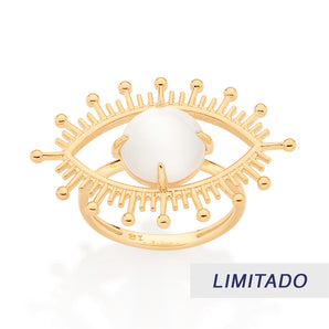 GOLD FULL GLAM EVIL EYE RING
