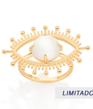 GOLD FULL GLAM EVIL EYE RING