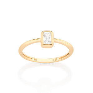 GOLD SMALL PIECE OF LOVE SOLITAIRE RING IN WHITE
