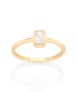 GOLD SMALL PIECE OF LOVE SOLITAIRE RING IN WHITE