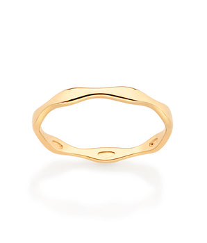 GOLD WAVED SKINNY RING