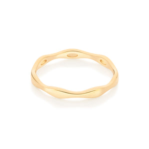 GOLD WAVED SKINNY RING