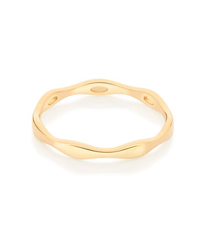 GOLD WAVED SKINNY RING