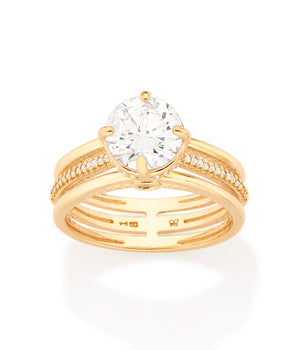 GOLD INFINITY BAND ENGAGEMENT RING