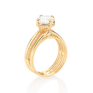 GOLD INFINITY BAND ENGAGEMENT RING