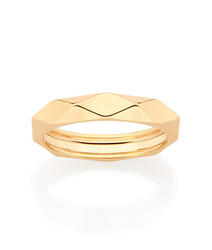 GOLD GEOMETRIC WEDDING BAND