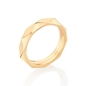 GOLD GEOMETRIC WEDDING BAND