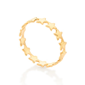 GOLD STAR BAND SKINNY RING