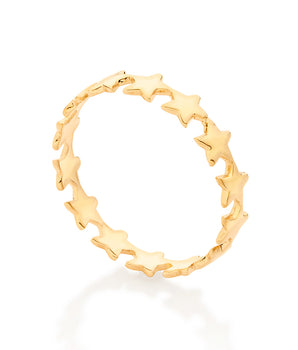 GOLD STAR BAND SKINNY RING