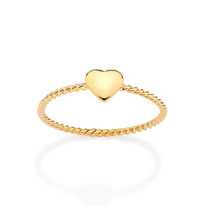 GOLD ROPE HEART RING