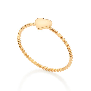 GOLD ROPE HEART RING